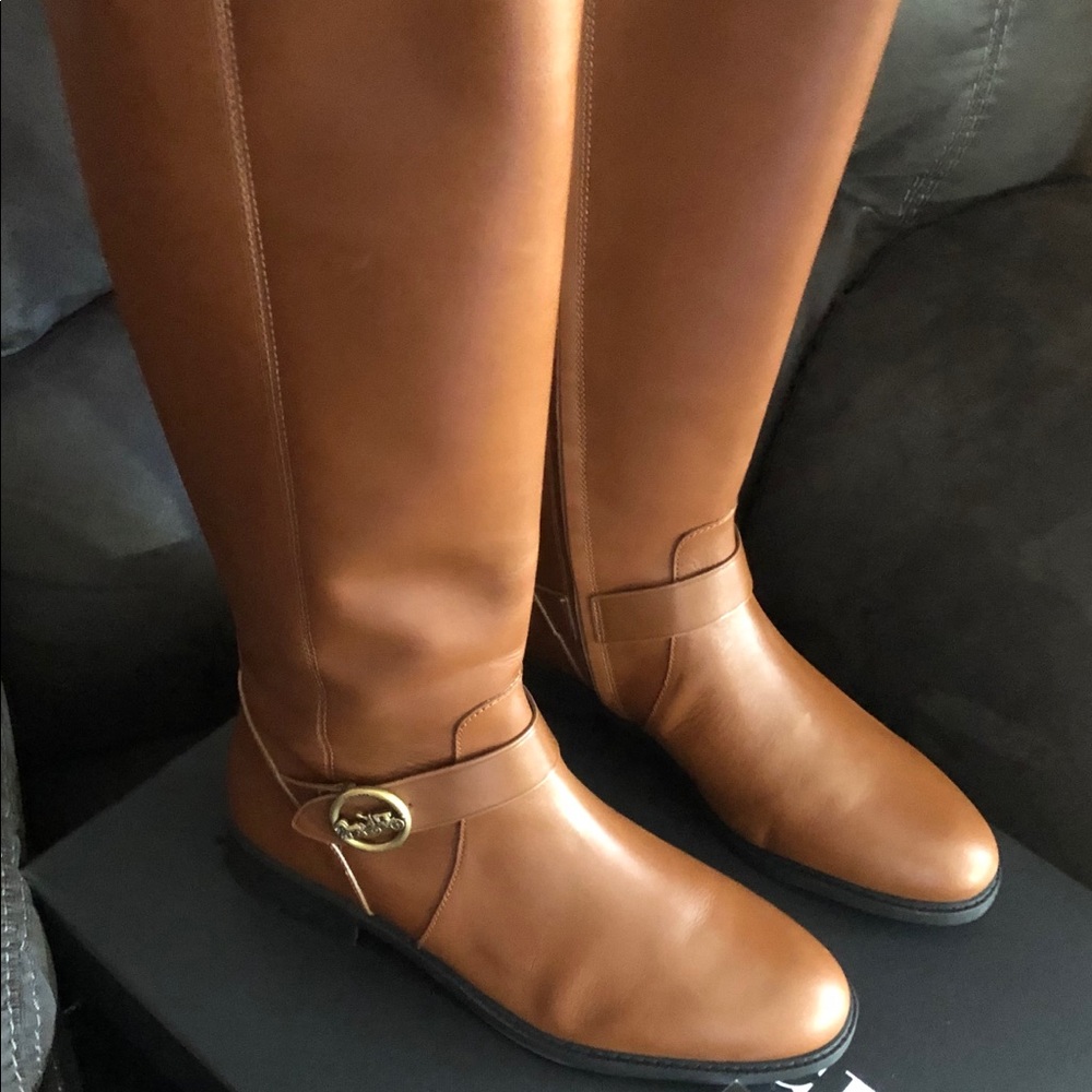Coach Wide Calf Leather Boots